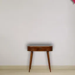 Artisan Furniture Chestnut Brown Wood Rounded Console Table-image-97