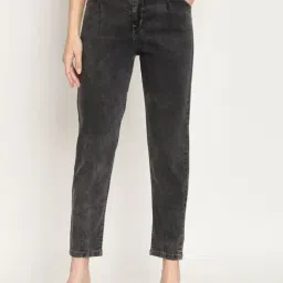 Angelfab Dark Grey Cotton Slim Fit High Rise Jeans-picture-2