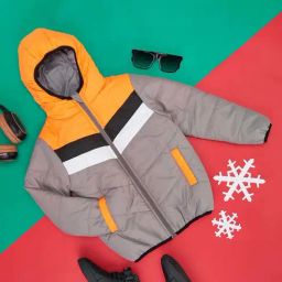 YU by Pantaloons Kids Grey & Yellow Cut N Sew Full Sleeves Jacket-picture-20