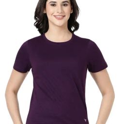 BLOSSOM Women's 100% Knitted Cotton T-Shirt Featuring Round Neck, Short Sleeve Loungewear_Crew Neck Tee-picture-33