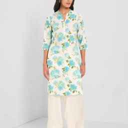 Rangmanch By Pantaloons White Regular Fit Printed Kurta-image-63