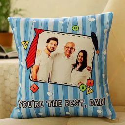 FNP Multicolor Polyester Best Dad Personalised Cushion-41