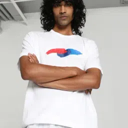 Puma BMW M Motorsport Statement White Cotton Regular Fit Printed Sports T-Shirt-image-78