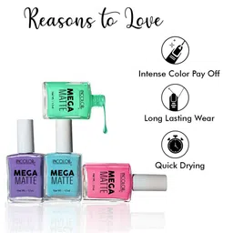 INCOLOR Set Of 3 Mega Matte Nail Paint - 17 ml Each - 55 - 56 - 60 image 4