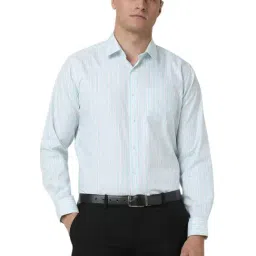 Van Heusen Blue Regular Fit Stripes Shirt-image-21
