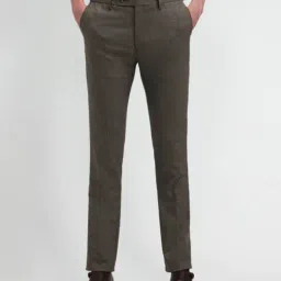 Arrow Brown Slim Fit Self Pattern Trousers-picture-45