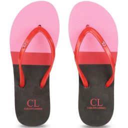 Carlton London Women's Pink & Red Flip Flops-picture-14