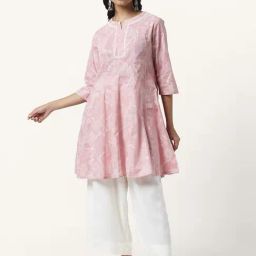 Rangmanch by Pantaloons Pink Cotton Printed A Line Kurti-image-52