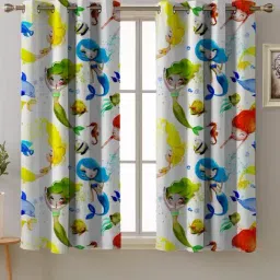 SPACES DRAPE STORY Elegent Digital Print Multicolor Polyester 5 ft Window Curtains - Set of 2-picture-0