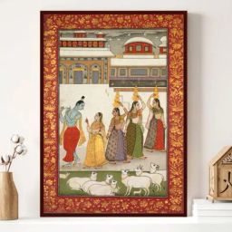 Indian Classic Art Multicolor Canvas Abstract Wall Art-image-68