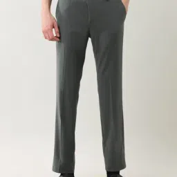 Arrow Green Regular Fit Trousers-picture-6