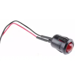 RS PRO Red Panel Mount Indicator 24V DC, Mounting Hole Size 14 mm, Termination Type Lead Wires, Model No 204417-27