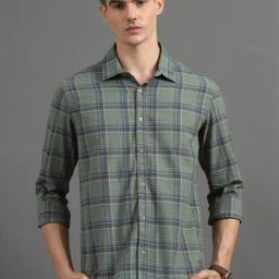 Bushirt Green Regular Fit Checks Shirt-picture-16