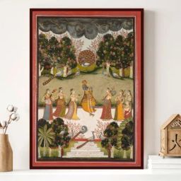 Indian Classic Art Multicolor Canvas Abstract Wall Art-12