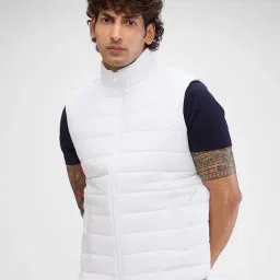 Spykar White Regular Fit Quilted Jacket-picture-39