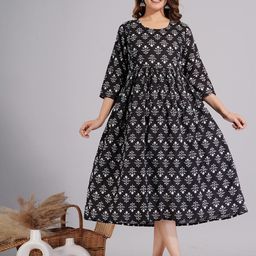 TANISHA Women's Rayon Printed A-lined Flared Maternity Dress-image-85
