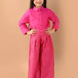 LilPicks Kids Magenta Printed Full Sleeves Shirt With Plazzos-image-48