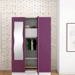 Godrej Interio Slimline 3-Door Steel Almirah, Purple (1-Year Warranty, 1 Locker, 2 Drawers)-image-50
