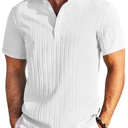 Fifth U Men White Cotton Kurtas-picture-1