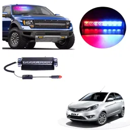 Cartronics 8 LED Red Blue Police Flasher Light for Tata Bolt-image-46