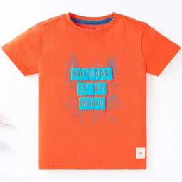 Ed-a-Mamma Kids Orange Cotton Printed T-Shirt-picture-34