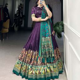 Aika Printed Foil Print Ready to Wear Lehenga & Unstitched Blouse With Dupatta image 2
