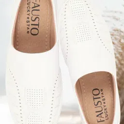 Fausto Men's White Mule Shoes-image-16