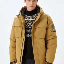 Koton Men Bomber with Patchwork Jacket-4