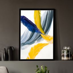Myntra Elegant Homes Blue & Yellow Single Piece Canvas Abstract Wall Paintings-image-75