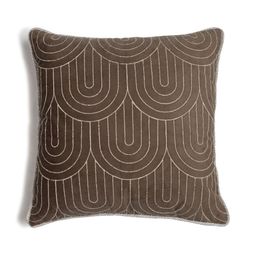 hom&us Taupe Geometric Square Cushion Covers-30