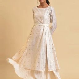 W Off-White Embroidered Maxi Dress-image-73