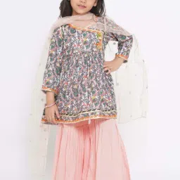 Little Bansi Kids Multicolor Cotton Printed Kurta Set-image-9