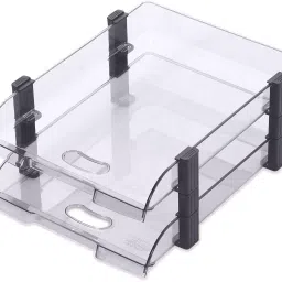 Omega 1758/U2 Unbreakable Executive File Tray (Set of 2 Tray) Clear-11