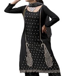 DRAVINAM Trends Paisley Embroidered Unstitched Dress Material-image-31