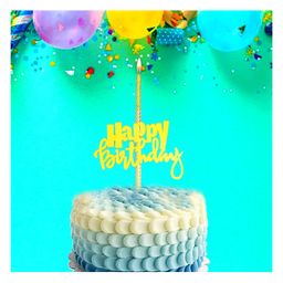 AMFIN (Pack of 1) Happy Birthday cake Topper / Cake Topper Happy Birthday / Cake Topper Birthday 1st / Cupcake Topper / 25th Birthday Cake Topper-12