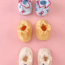 Ben Benny Cotton Booties Star Print Pack Of 3 -  Blue White & Yellow-image-88