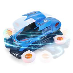 YAMAMA Flying Car with 360 Degree Rotating Music and 4D Lights for Kids - Blue-0