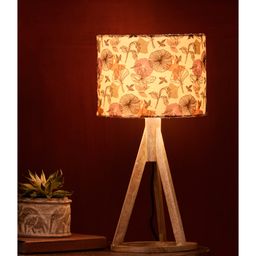 Green Girgit Trio Wooden Lamp -  Gardenia Print-85