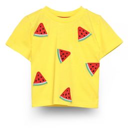 Spunkies Half Sleeves Watermelons Embroidered Top - Yellow-image-98