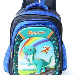 ZOE Dino Print School Backpack Navy Blue- 16 Inches-picture-6
