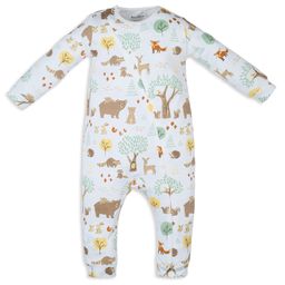 My Milestones Bio-Wash 100% Cotton Baby Boy Woodland Wonder Print Romper - White-image-66