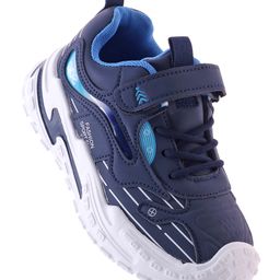 Pine Kids Sneaker Shoes With Velcro Closure & Tape Detailing - Blue-image-73