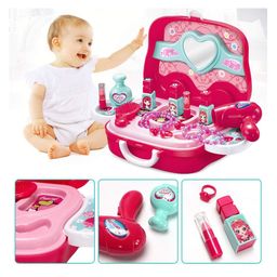 Sanjary Beauty Make up case and Cosmetic Set Wheel Suitcase with Makeup Accessories 18 Pieces Set Toy for Kids Color May Vary-image-7