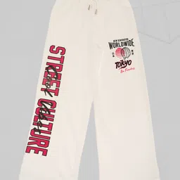 Pantaloons Junior Cotton Knit Street Culture Text Printed Pant - Off White-picture-33