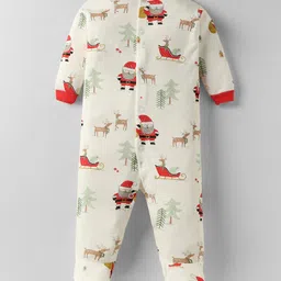 Kidi Wav Full Sleeves Santa Claus Printed Sleepsuit - Multi Colour-picture-31
