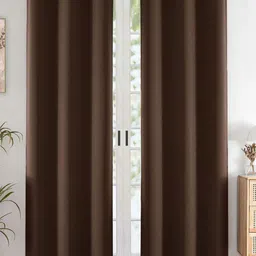 Aura Brown 2 Pieces Black Out Long Door Curtain-image-17