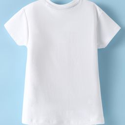 doreme DoremeSingle Jersey Knit Half Sleeves T-Shirt With Click on the PositiveText Print - White image 2