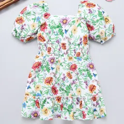 Naughty Ninos Girls Floral Printed Fit & Flare Dress-image-93