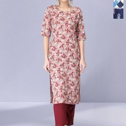 HERE&NOW Women Pack Of 3 Floral Printed Daily Straight Kurtas-image-92