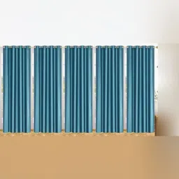 BELLA TRUE Blue 5 Pieces Black Out Window Curtains-image-55